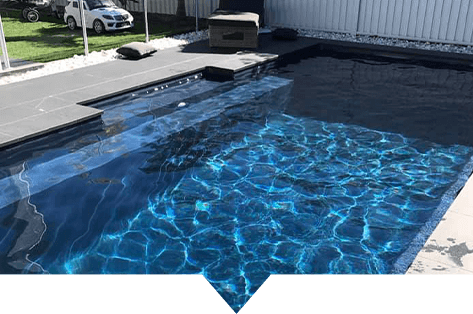 Swimming pool being checked for a leak